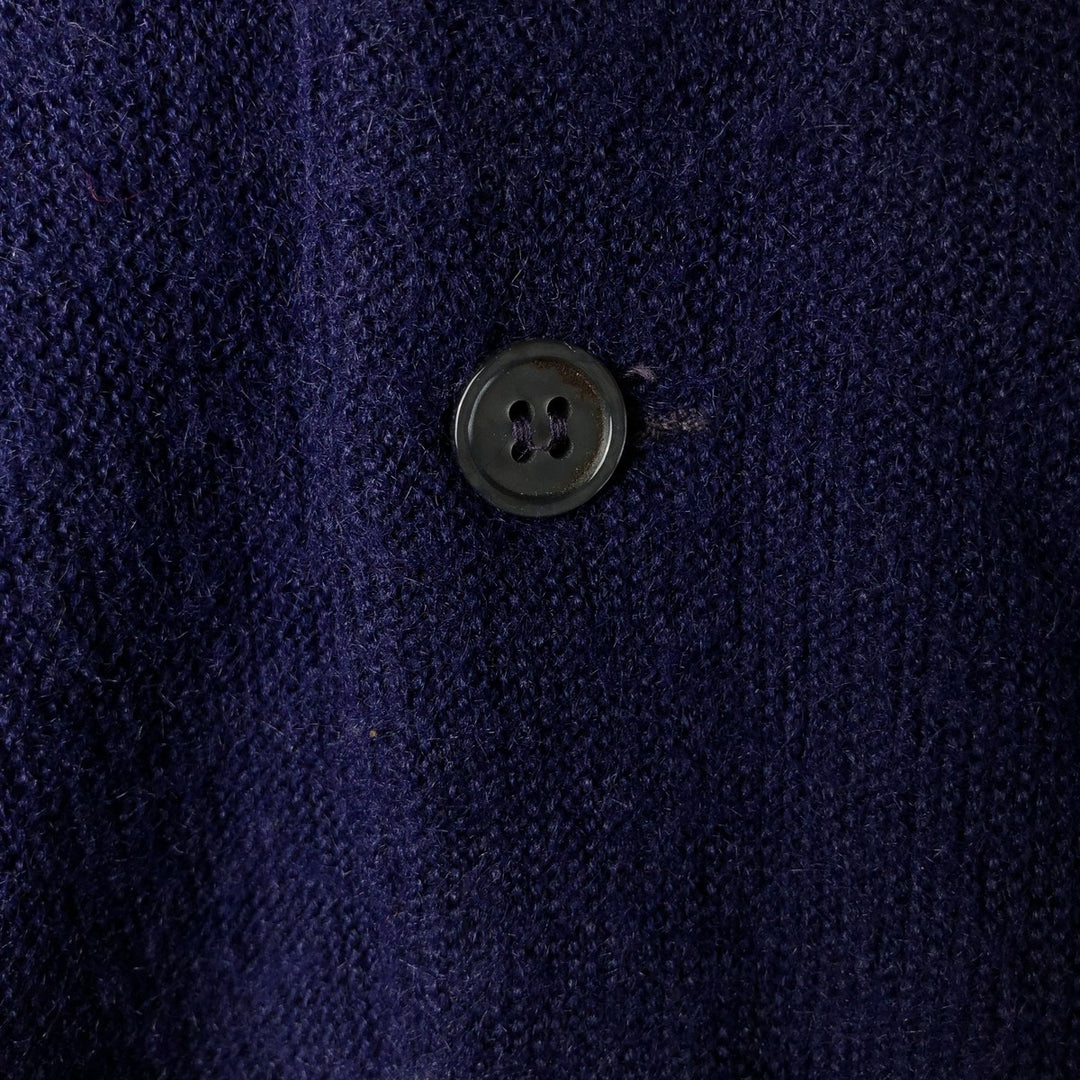 Vintage 1970'S Lacoste IZOD knit cardigan, men's size XL unclear navy blue type Vintage Second Hand