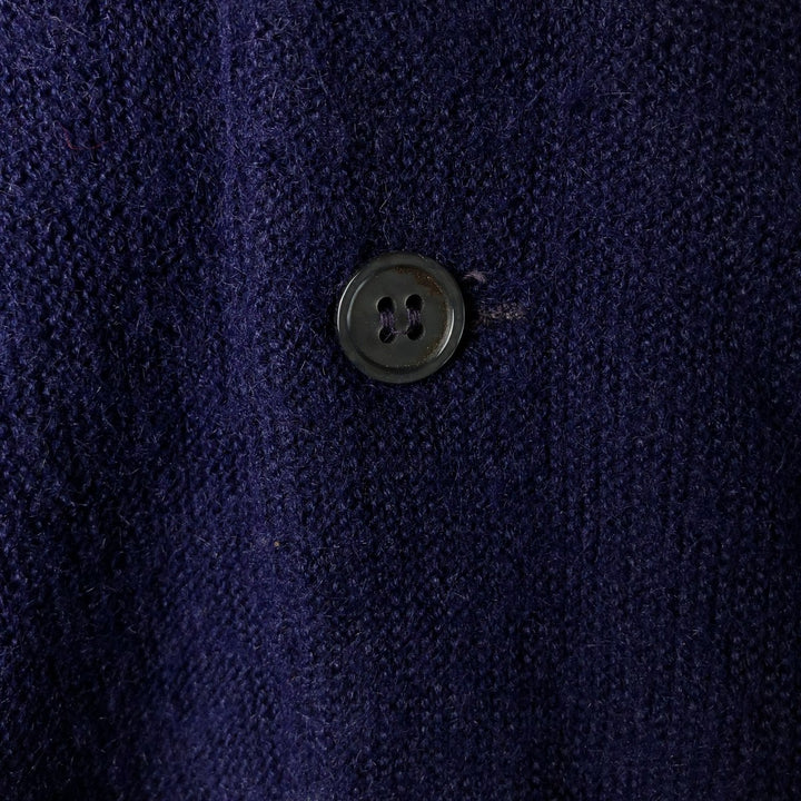 Vintage 1970'S Lacoste IZOD knit cardigan, men's size XL unclear navy blue type Vintage Second Hand