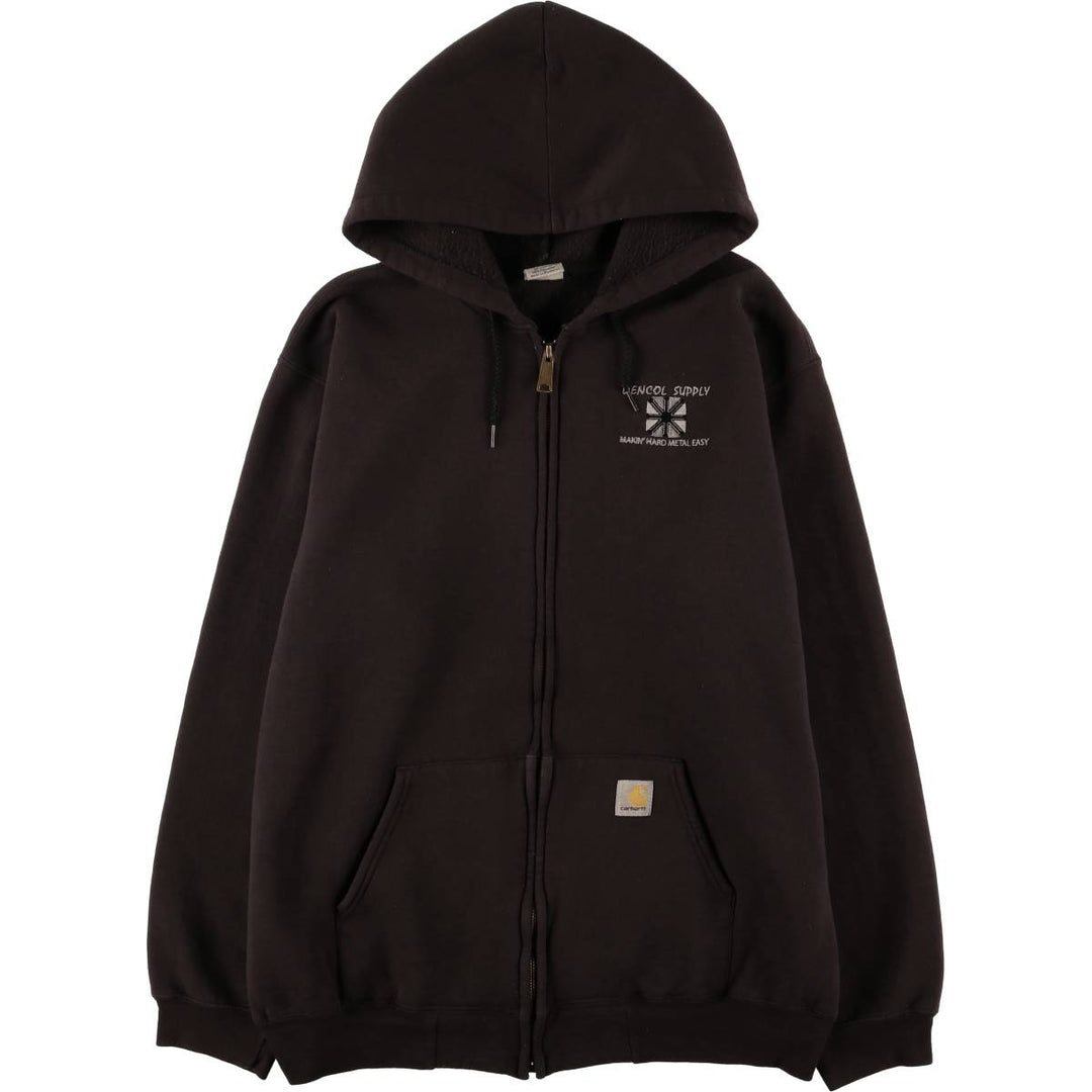 Carhartt Sweat Full Zip Hoodie Men's L size cotton brown type Vintage Second Hand