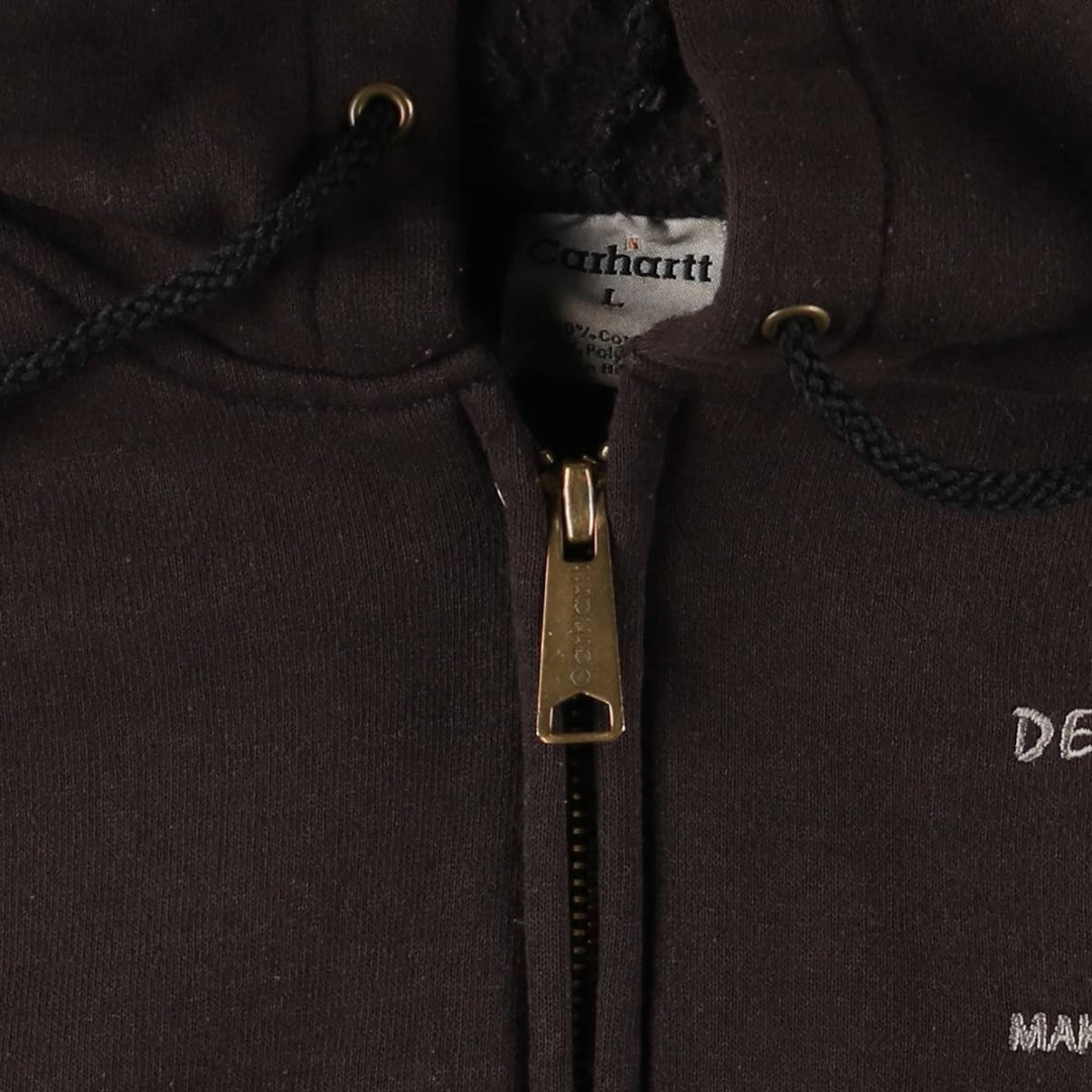 Carhartt Sweat Full Zip Hoodie Men's L size cotton brown type Vintage Second Hand