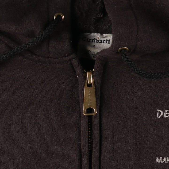 Carhartt Sweat Full Zip Hoodie Men's L size cotton brown type Vintage Second Hand