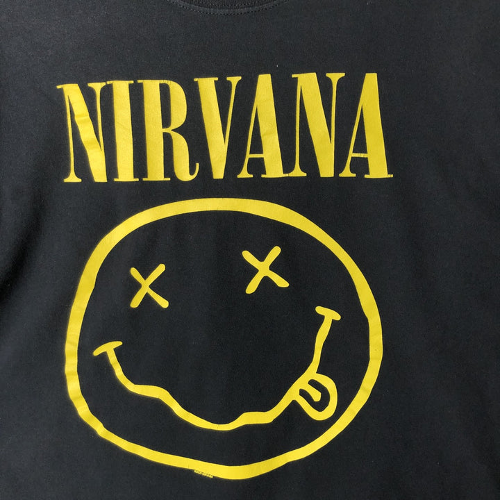 NIRVANA Nirvana Band T-shirt, Band T, Men's L size cotton black type Vintage Second Hand