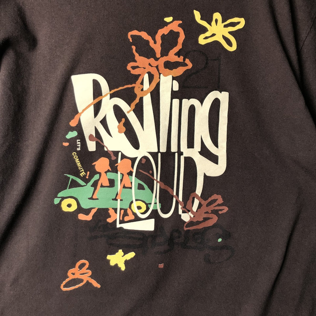 Rolling Loud Band T-Shirt, Men's XL cotton brown type Vintage Second Hand