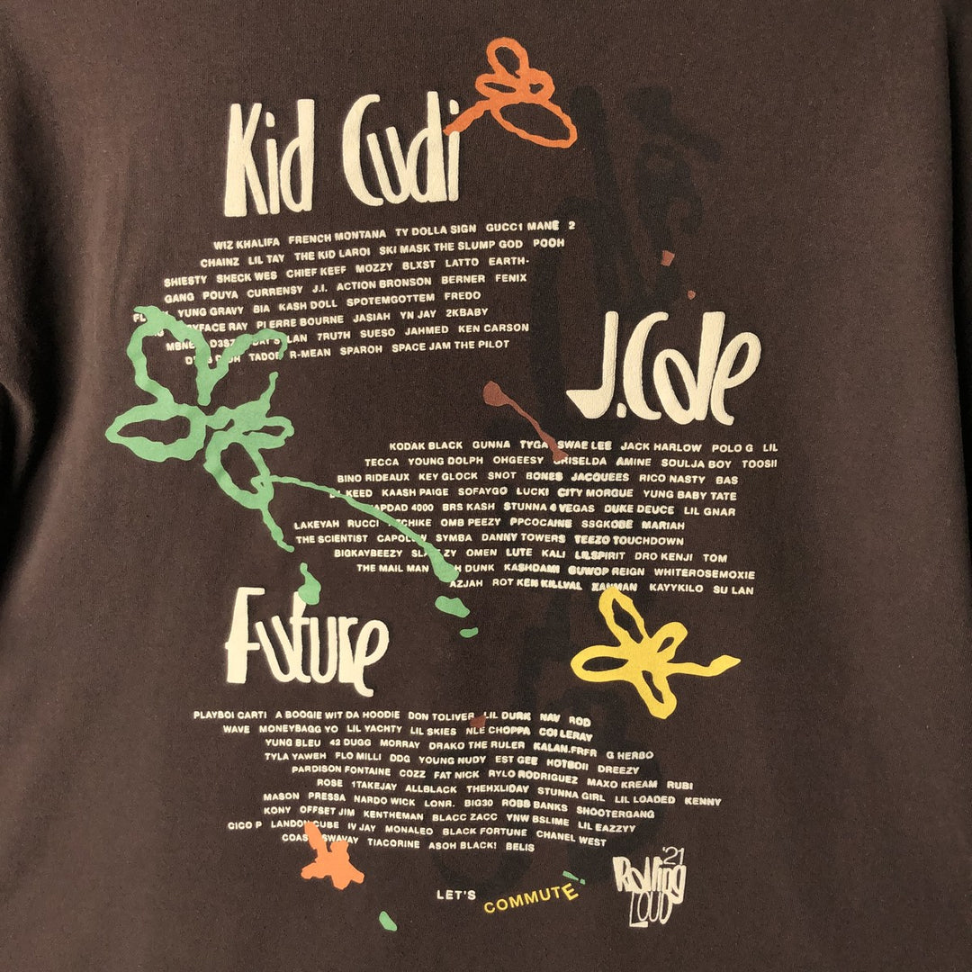 Rolling Loud Band T-Shirt, Men's XL cotton brown type Vintage Second Hand