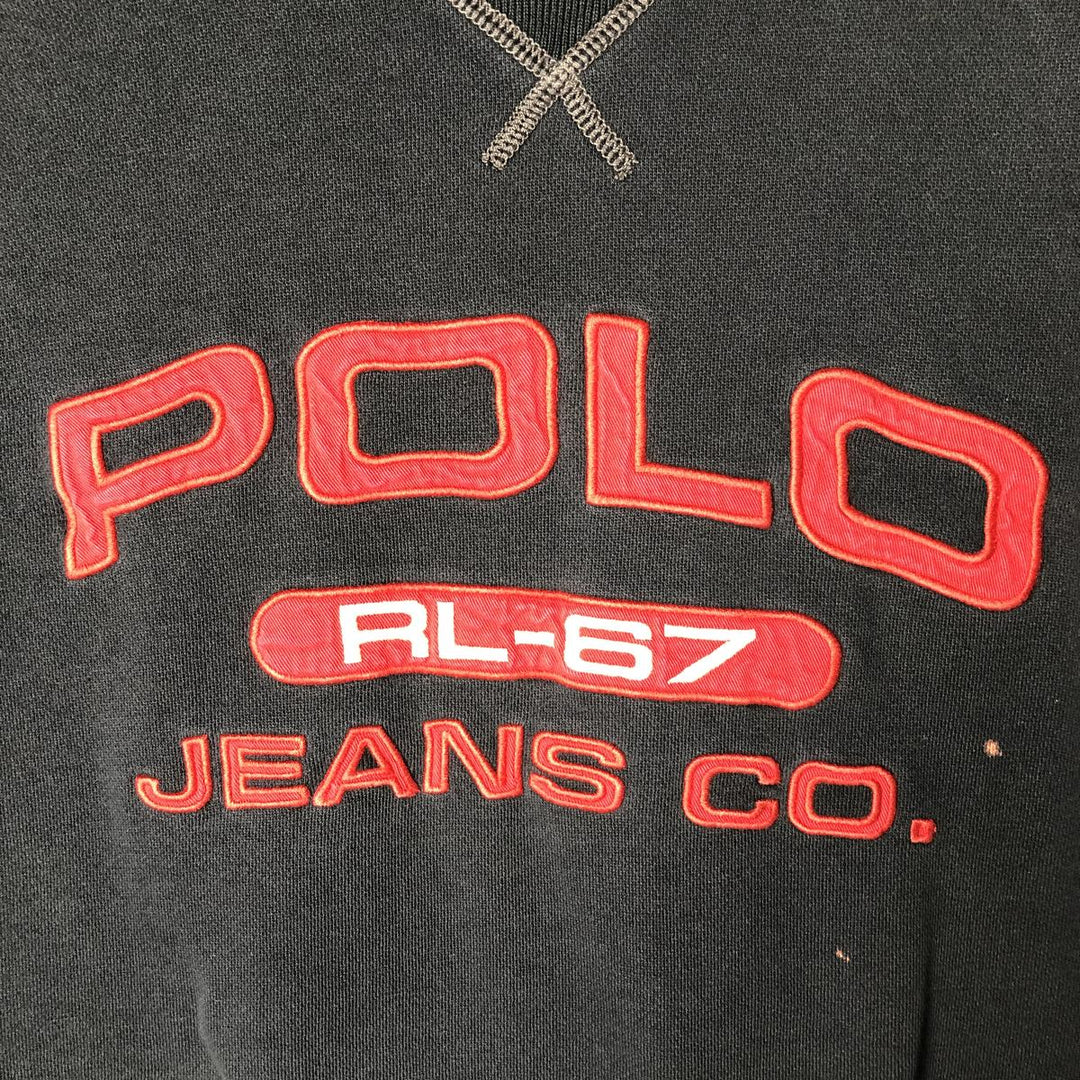 Ralph Lauren POLO JEANS COMPANY Logo sweatshirt, men's XL size cotton black type Vintage Second Hand