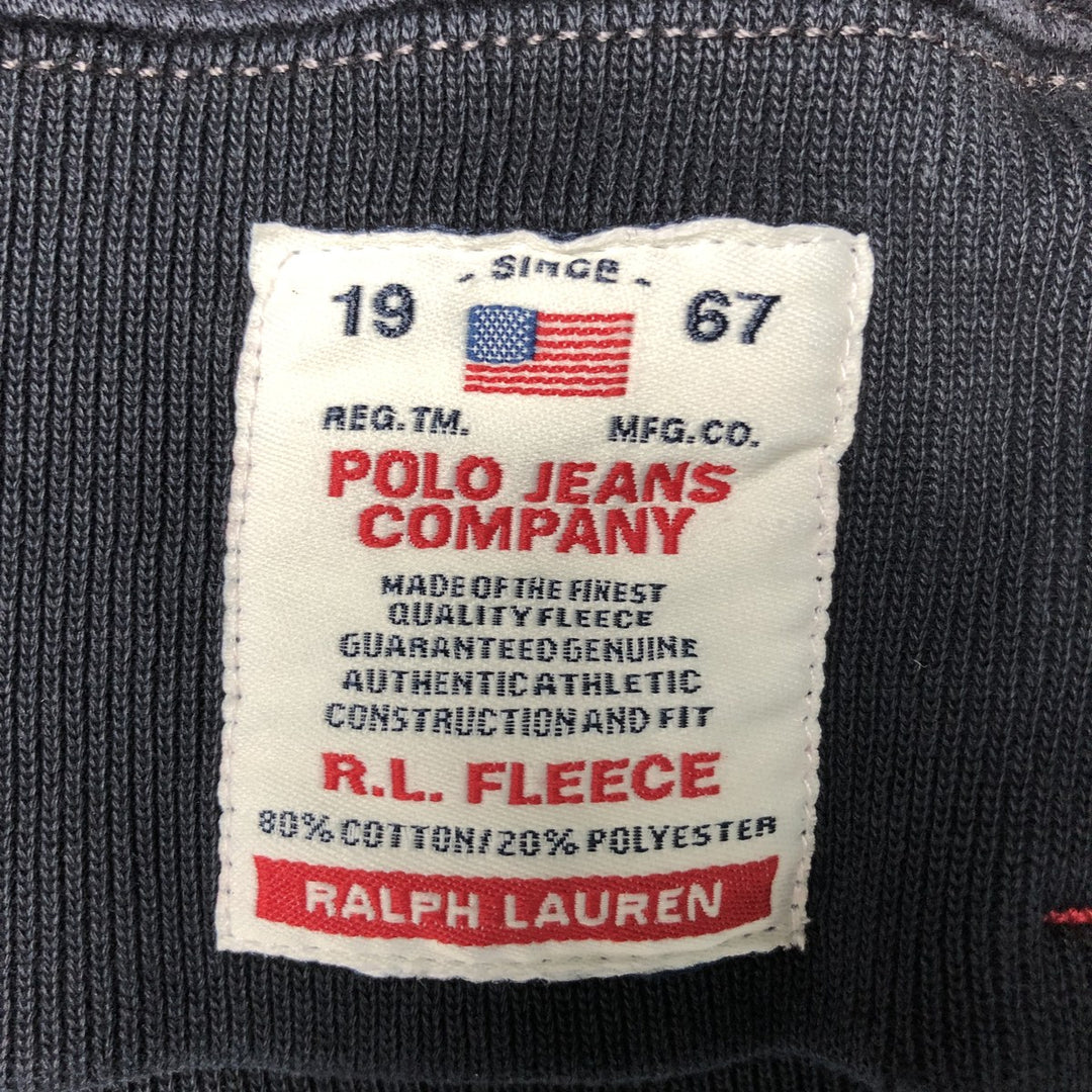 Ralph Lauren POLO JEANS COMPANY Logo sweatshirt, men's XL size cotton black type Vintage Second Hand