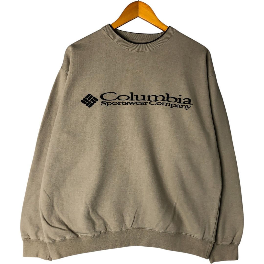 90'S Vintage Columbia Logo Sweatshirt, Men's Size L cotton gray type Vintage Second Hand