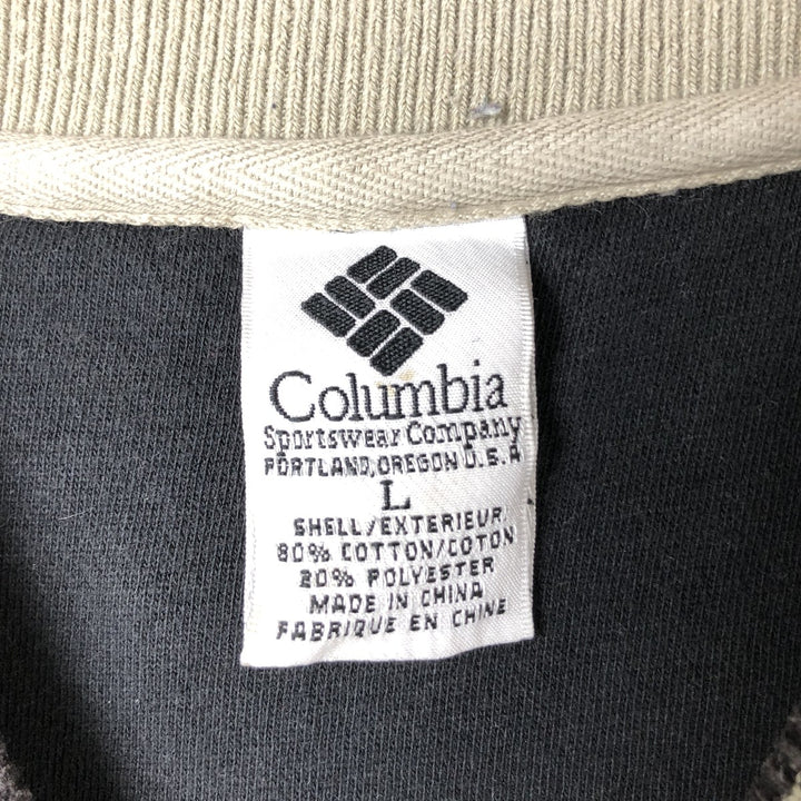 90'S Vintage Columbia Logo Sweatshirt, Men's Size L cotton gray type Vintage Second Hand