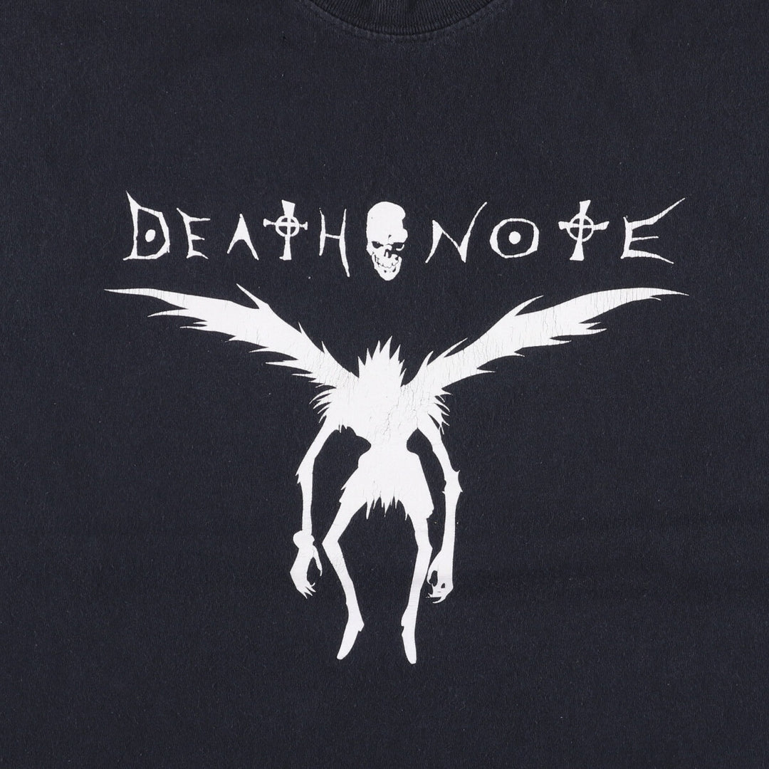 Death Note Ryuk Skull Pattern Anime Character Print T-Shirt, Men's Size Medium cotton black type Vintage Second Hand