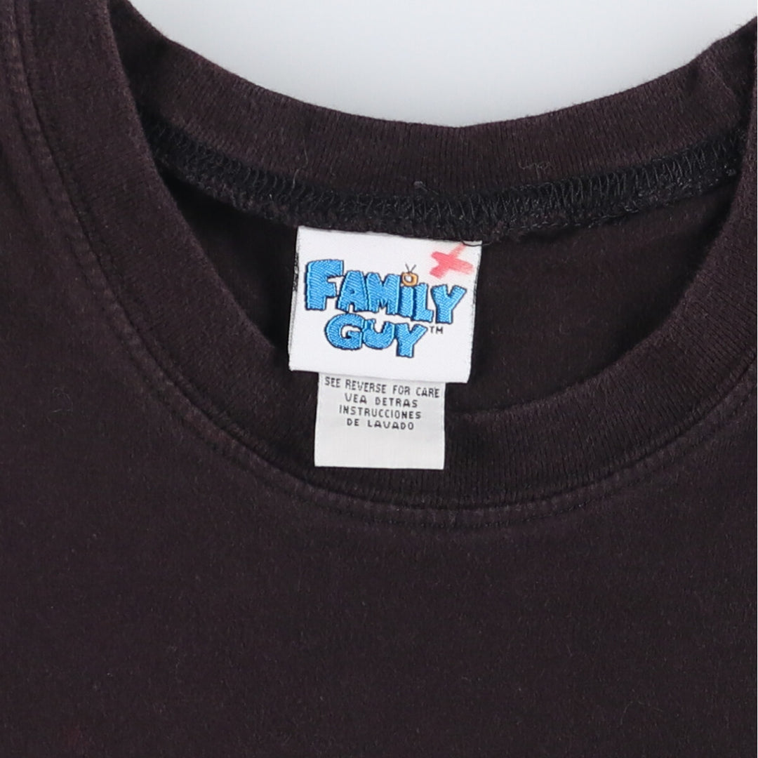 00'S FAMILY GUY Anime Character Print T-Shirt, Men's Size Medium cotton black type Vintage Second Hand