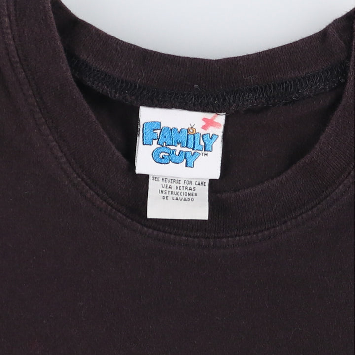00'S FAMILY GUY Anime Character Print T-Shirt, Men's Size Medium cotton black type Vintage Second Hand