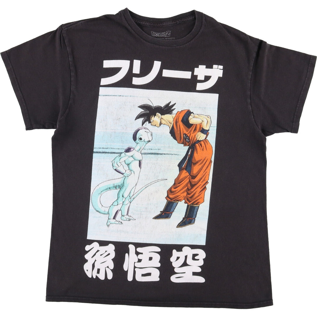 Dragon Ball Z Frieza and Son Goku Large Print Character Print T-Shirt Men's Size Medium cotton black type Vintage Second Hand