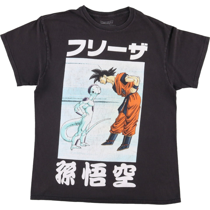 Dragon Ball Z Frieza and Son Goku Large Print Character Print T-Shirt Men's Size Medium cotton black type Vintage Second Hand