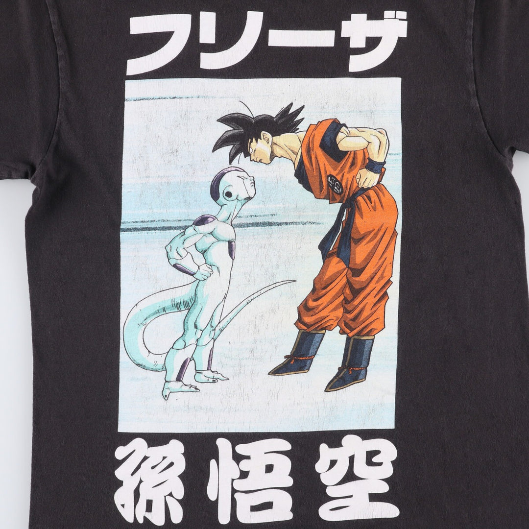 Dragon Ball Z Frieza and Son Goku Large Print Character Print T-Shirt Men's Size Medium cotton black type Vintage Second Hand