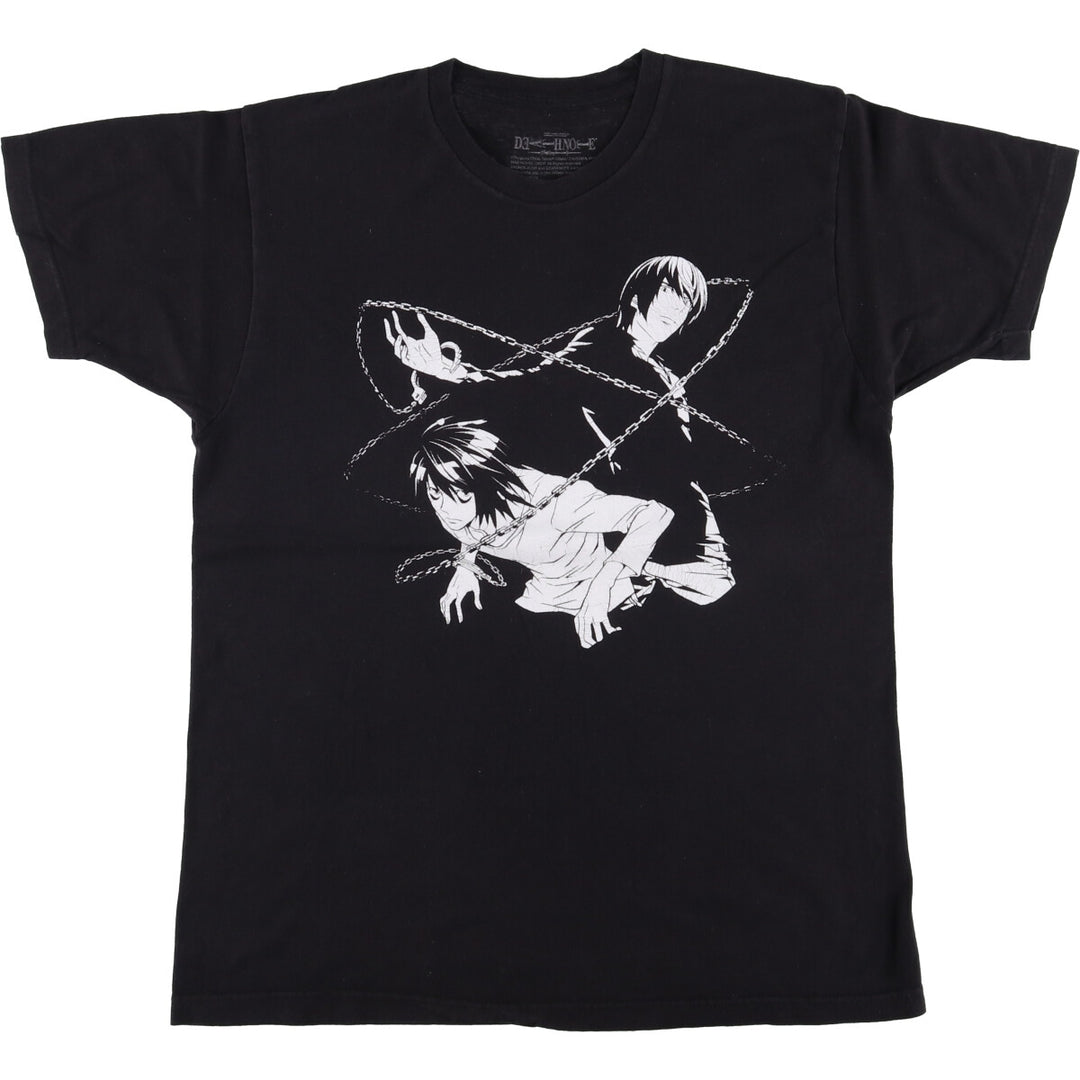 Death Note Light Yagami L Anime Character Print T-Shirt Men's Size L unclear black type Vintage Second Hand