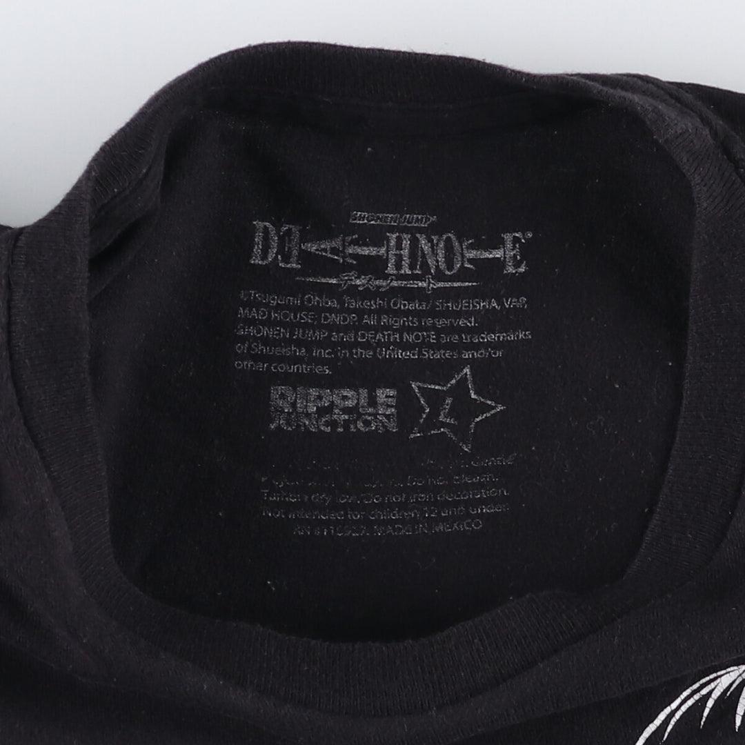 Death Note Light Yagami L Anime Character Print T-Shirt Men's Size L unclear black type Vintage Second Hand