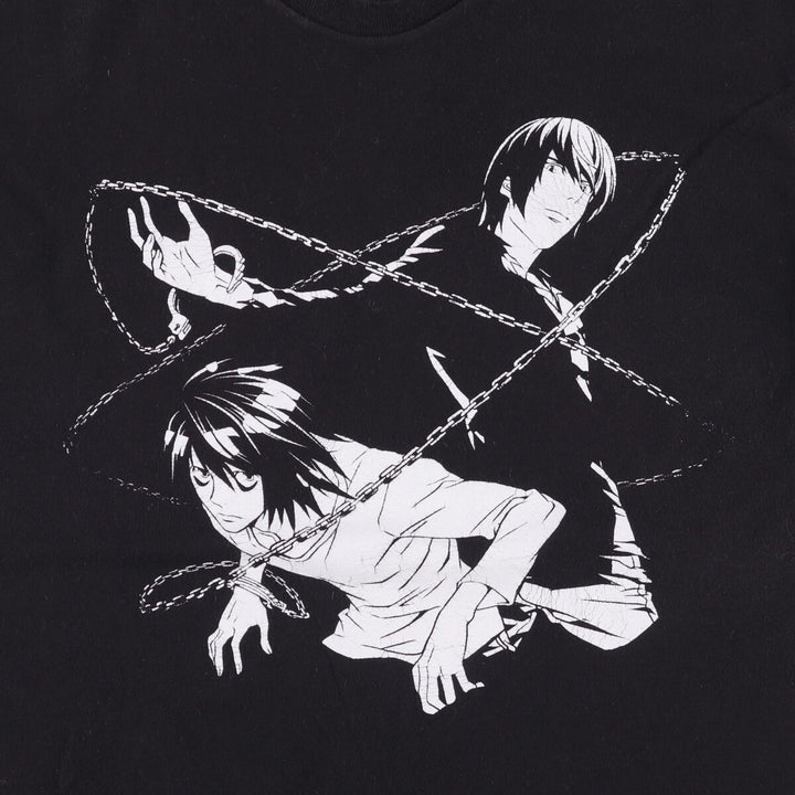 Death Note Light Yagami L Anime Character Print T-Shirt Men's Size L unclear black type Vintage Second Hand