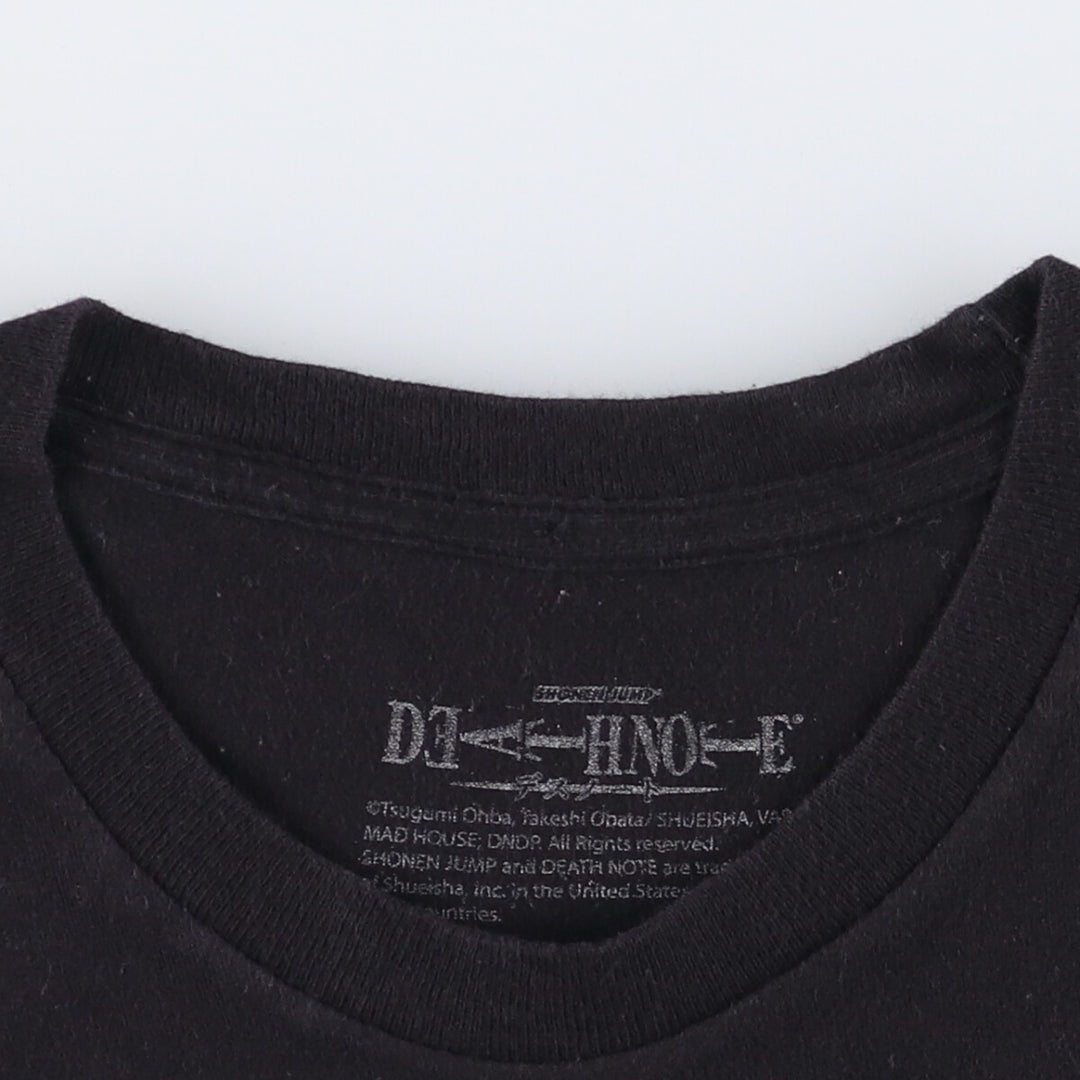 Death Note Light Yagami L Anime Character Print T-Shirt Men's Size L unclear black type Vintage Second Hand