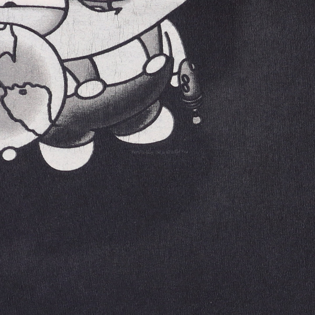 Delta Family Guy Character Print T-Shirt, Men's Size Medium cotton black type Vintage Second Hand