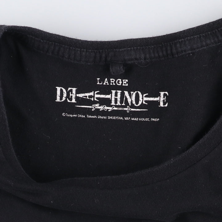 Death Note Light Yagami Ryuk Anime Character Print T-Shirt, Men's Size M cotton black type Vintage Second Hand