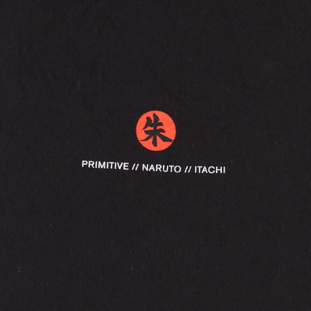 2000'S PRIMITIVE NARUTO SHIPPUDEN Naruto Shippuden Uchiha Sasuke Anime Character Print T-Shirt, Men's Size Medium cotton black type Vintage Second Hand