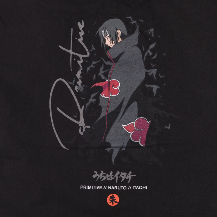 2000'S PRIMITIVE NARUTO SHIPPUDEN Naruto Shippuden Uchiha Sasuke Anime Character Print T-Shirt, Men's Size Medium cotton black type Vintage Second Hand