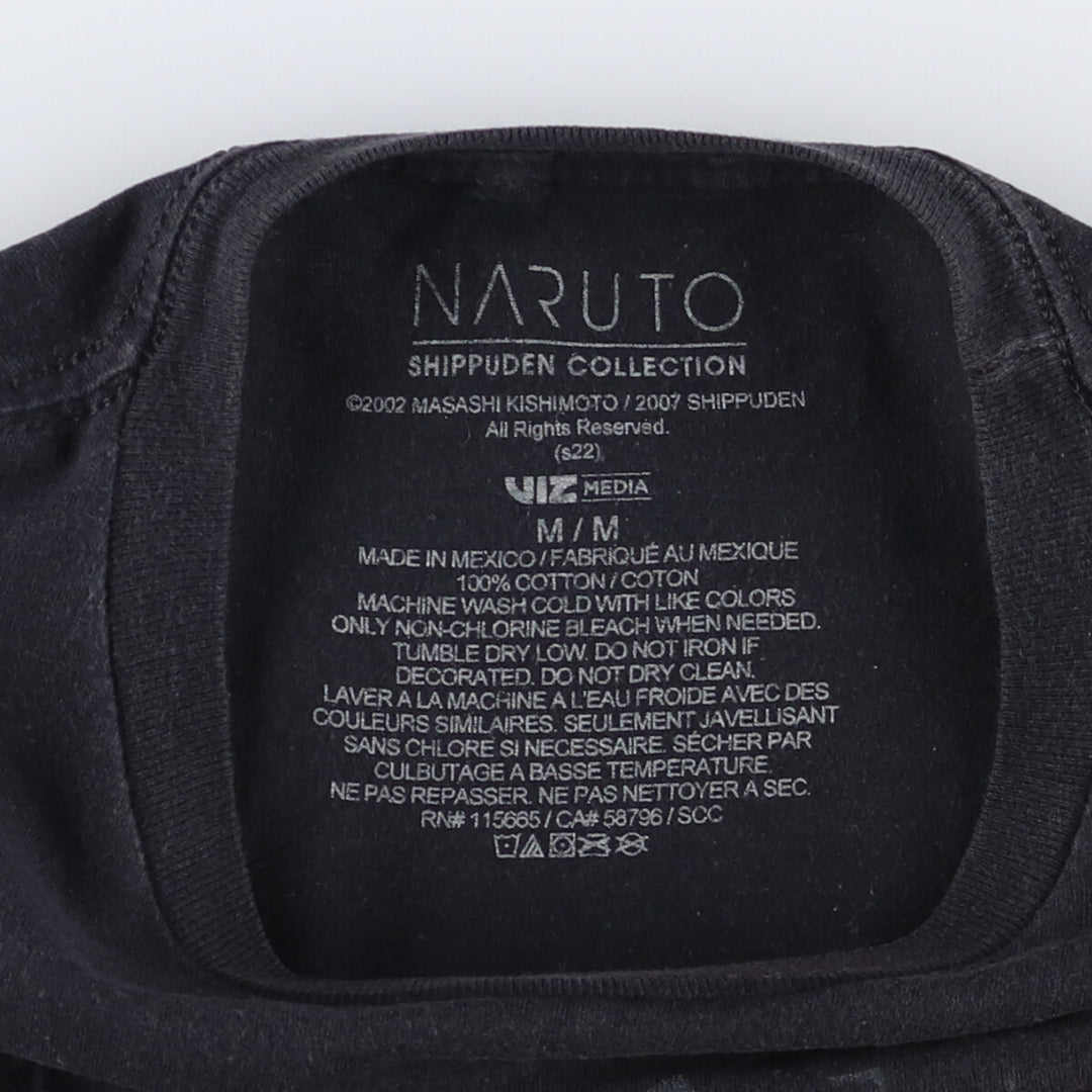 00'S NARUTO SHIPPUDEN Naruto Shippuden Uchiha Itachi Anime Character Print T-Shirt Men's M size cotton black type Vintage Second Hand