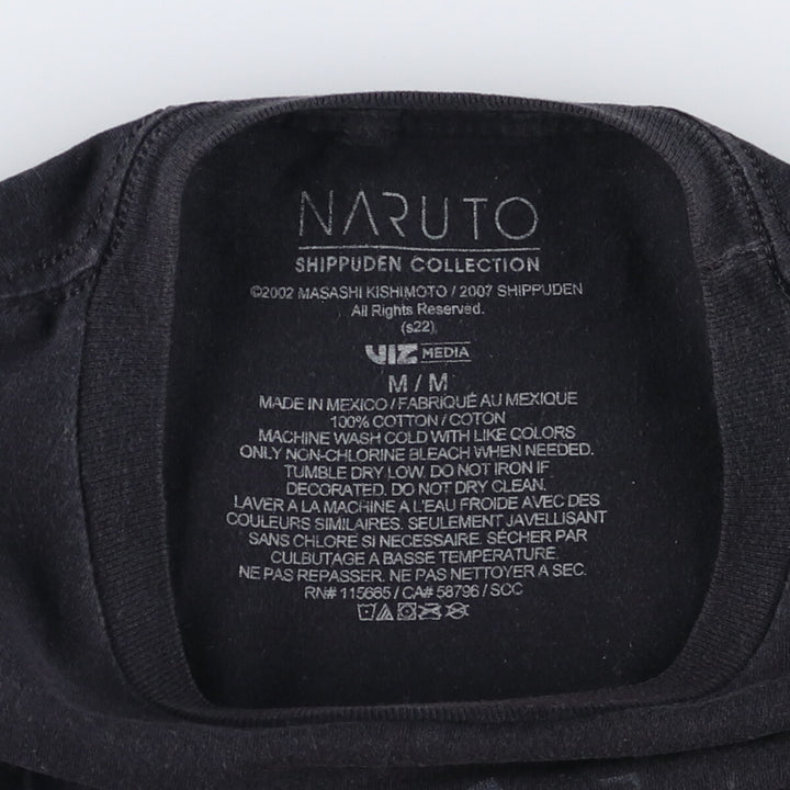 00'S NARUTO SHIPPUDEN Naruto Shippuden Uchiha Itachi Anime Character Print T-Shirt Men's M size cotton black type Vintage Second Hand