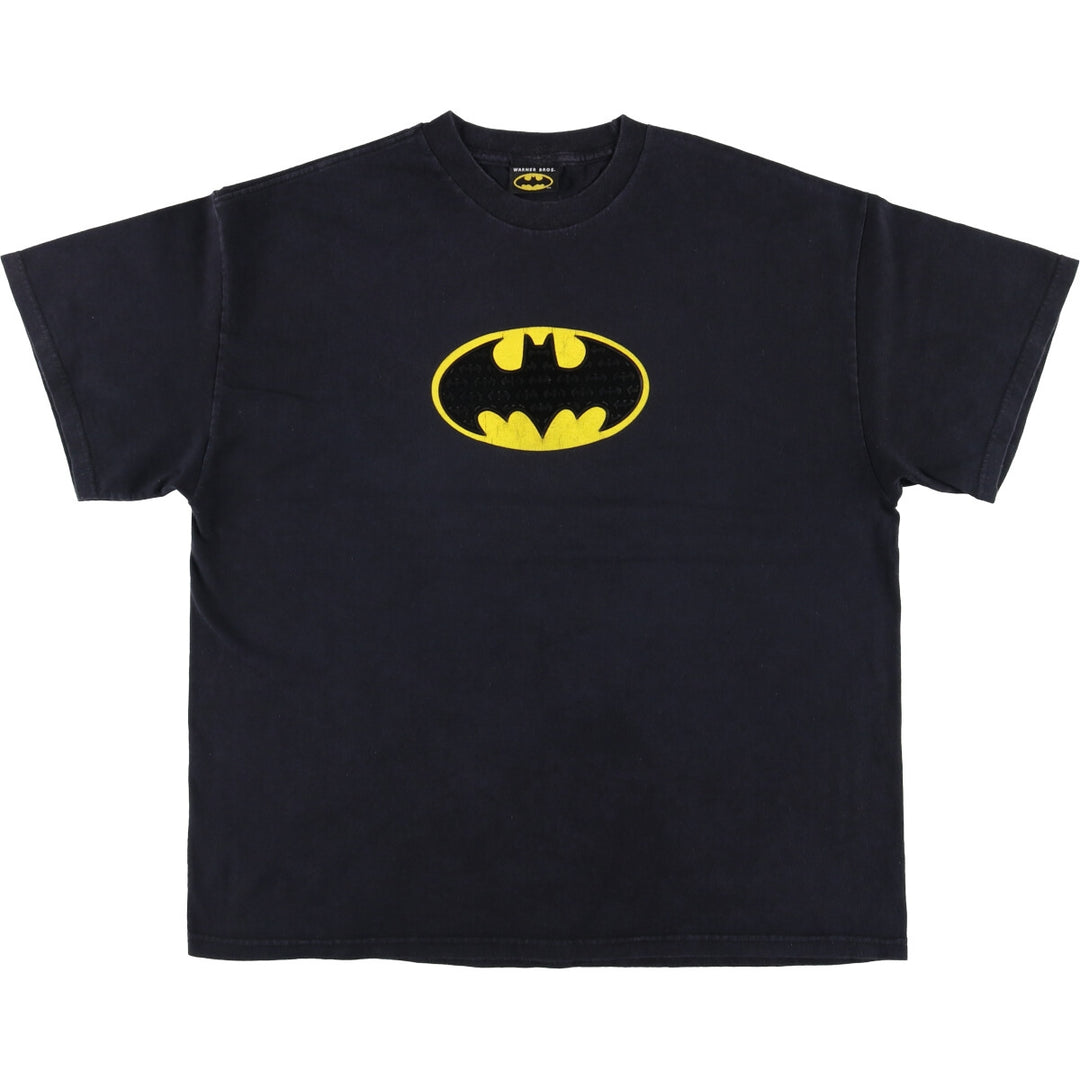 BATMAN Anime Character Print T-Shirt, Men's XL cotton black type Vintage Second Hand