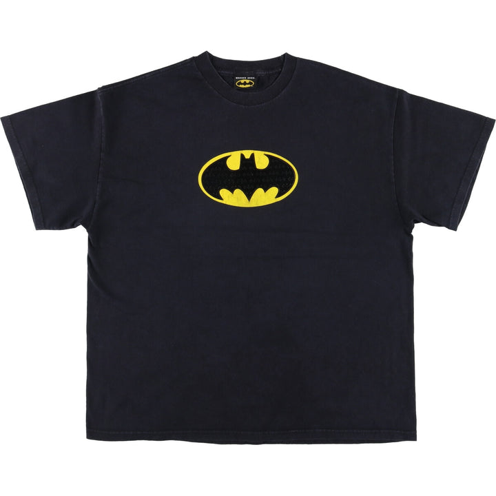 BATMAN Anime Character Print T-Shirt, Men's XL cotton black type Vintage Second Hand