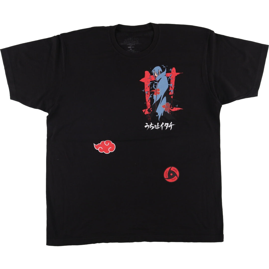 2000'S NARUTO SHIPPUDEN Naruto Shippuden Uchiha Itachi Anime Character Print T-Shirt Men's XL cotton black type Vintage Second Hand