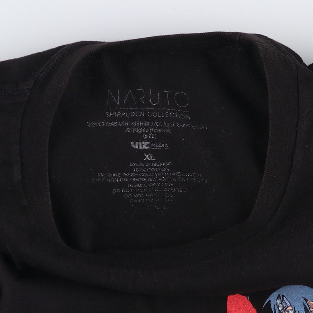 2000'S NARUTO SHIPPUDEN Naruto Shippuden Uchiha Itachi Anime Character Print T-Shirt Men's XL cotton black type Vintage Second Hand