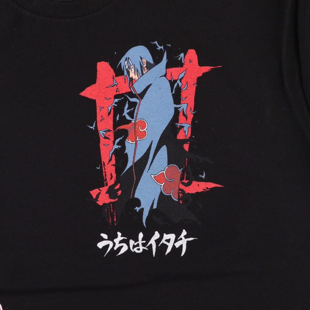 2000'S NARUTO SHIPPUDEN Naruto Shippuden Uchiha Itachi Anime Character Print T-Shirt Men's XL cotton black type Vintage Second Hand