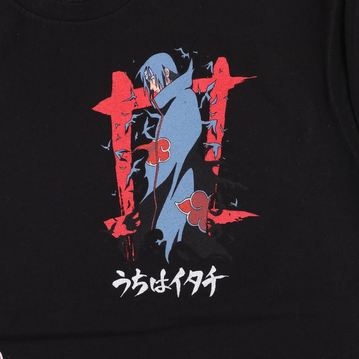 2000'S NARUTO SHIPPUDEN Naruto Shippuden Uchiha Itachi Anime Character Print T-Shirt Men's XL cotton black type Vintage Second Hand