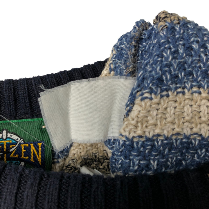 Jantzen All-Over Striped Cotton Knit Sweater, Made in USA, Men's Size L cotton Blue type light blue Vintage Second Hand