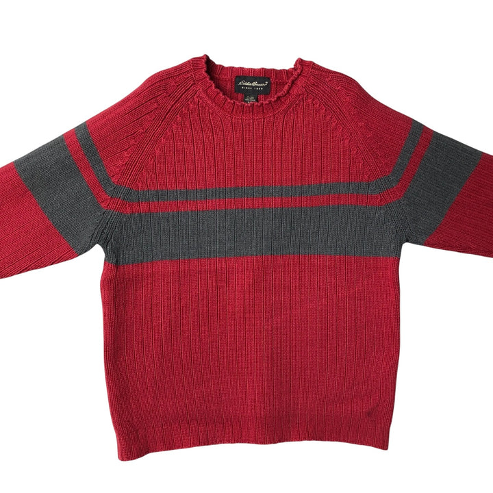 Eddie Bauer Ribbed Cotton Knit Sweater, Men's Size Small cotton red type Vintage Second Hand