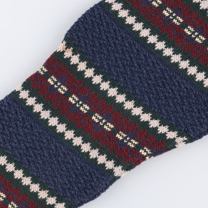 HILL AND ARCHER All-Over Print Ramie and Cotton Knit Sweater, Men's Size L Lamy Green type dark green Vintage Second Hand