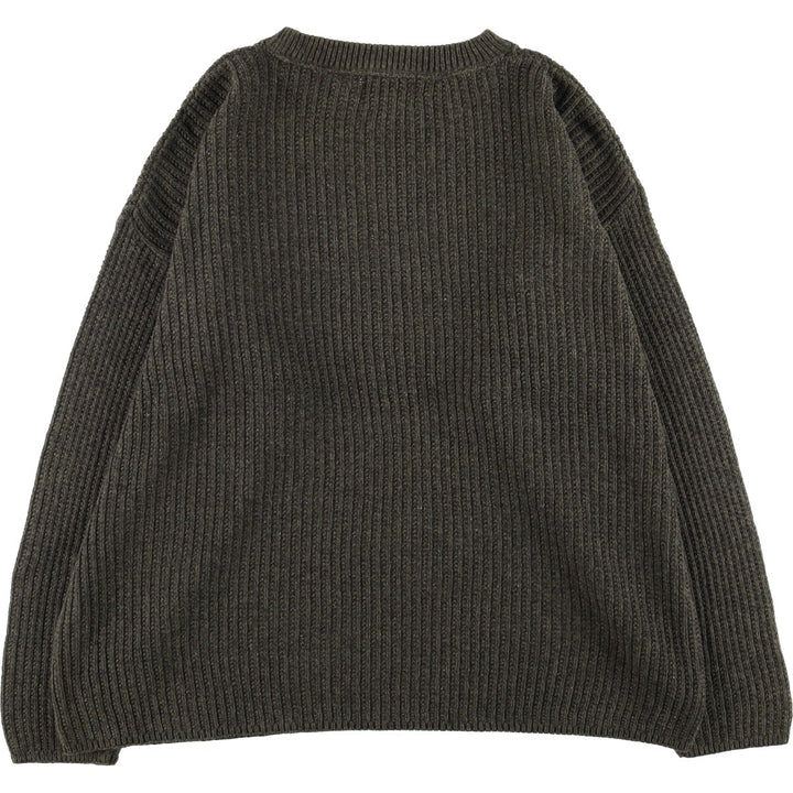 Vintage 90'S Peconic Bay Traders ribbed cotton knit sweater, made in the USA, size L, men's cotton gray type Vintage Second Hand