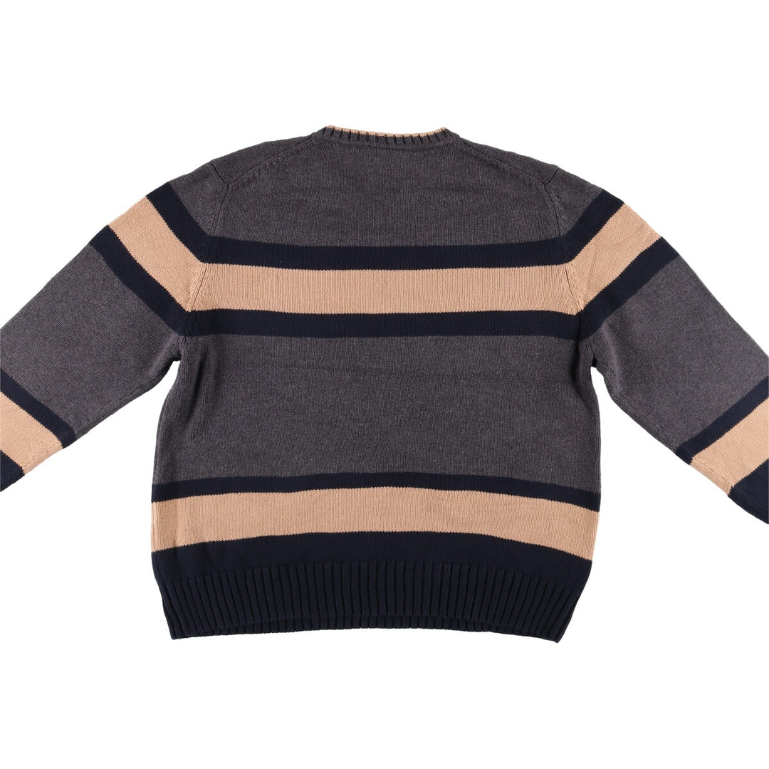 SADDLEBRED V-neck cotton knit sweater, men's size L cotton gray type Vintage Second Hand