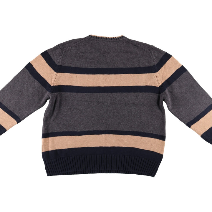 SADDLEBRED V-neck cotton knit sweater, men's size L cotton gray type Vintage Second Hand