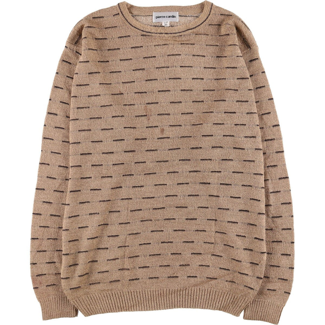 Pierre Cardin all-over print knit sweater, made in Canada, men's size S others Beige type Vintage Second Hand