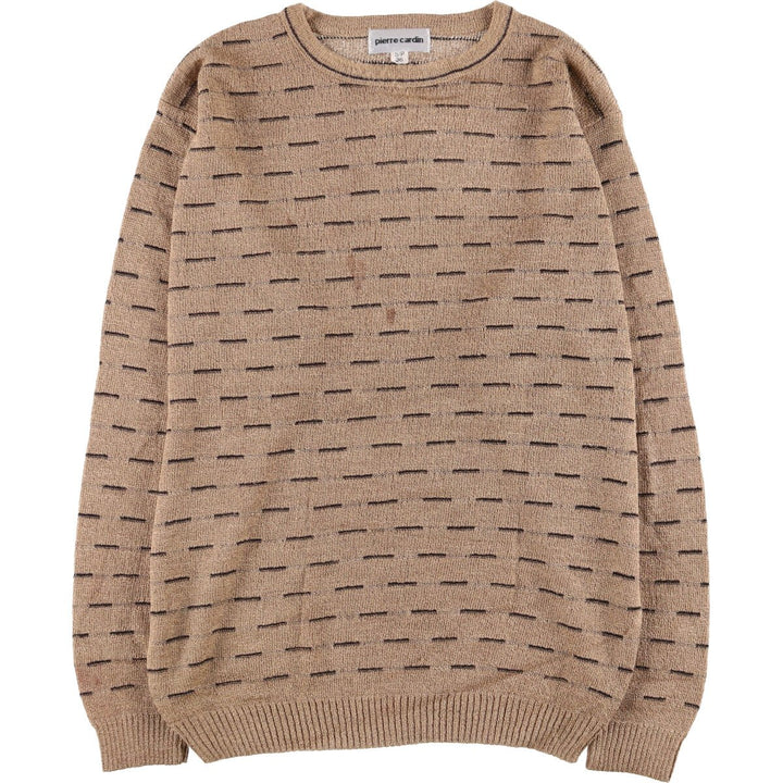 Pierre Cardin all-over print knit sweater, made in Canada, men's size S others Beige type Vintage Second Hand