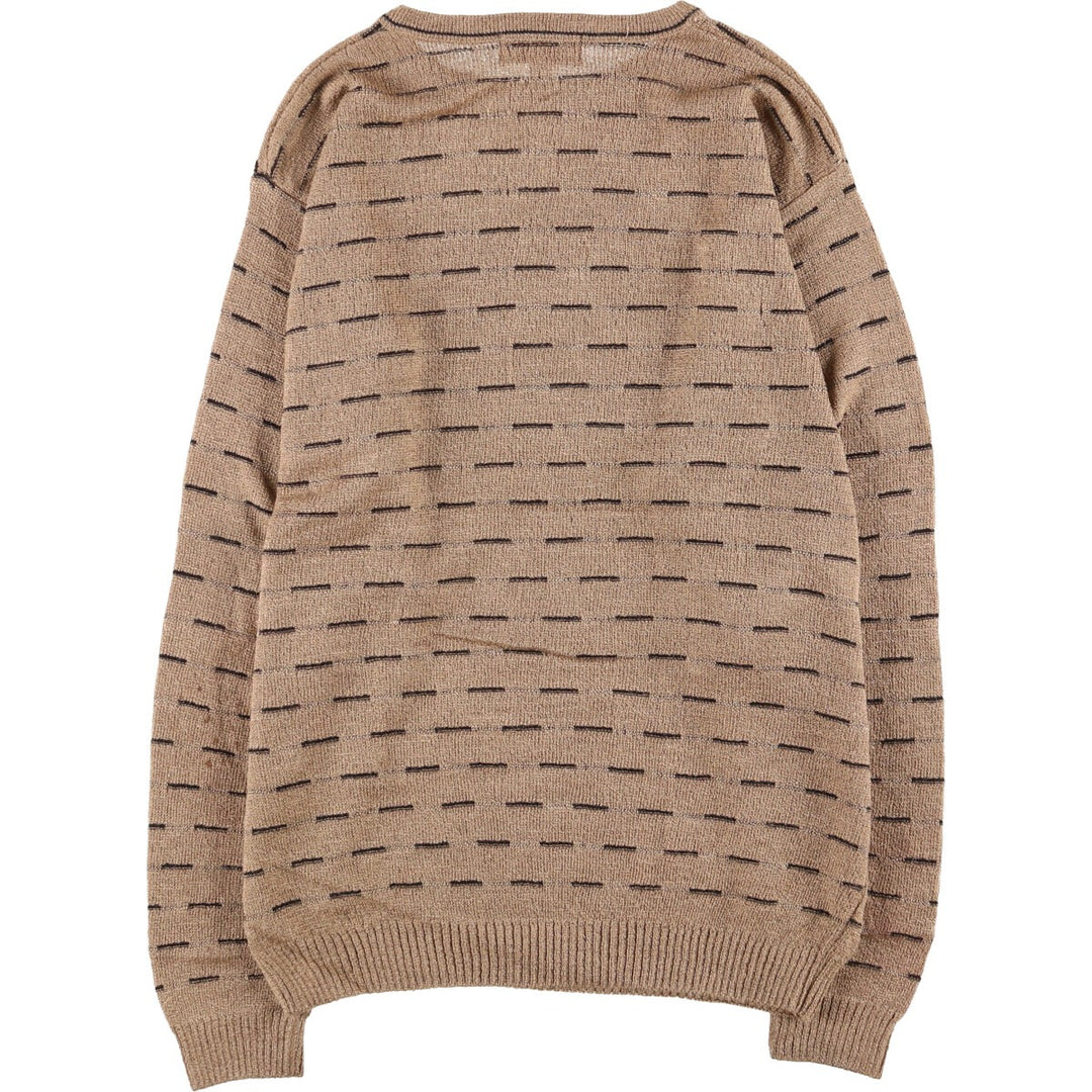 Pierre Cardin all-over print knit sweater, made in Canada, men's size S others Beige type Vintage Second Hand