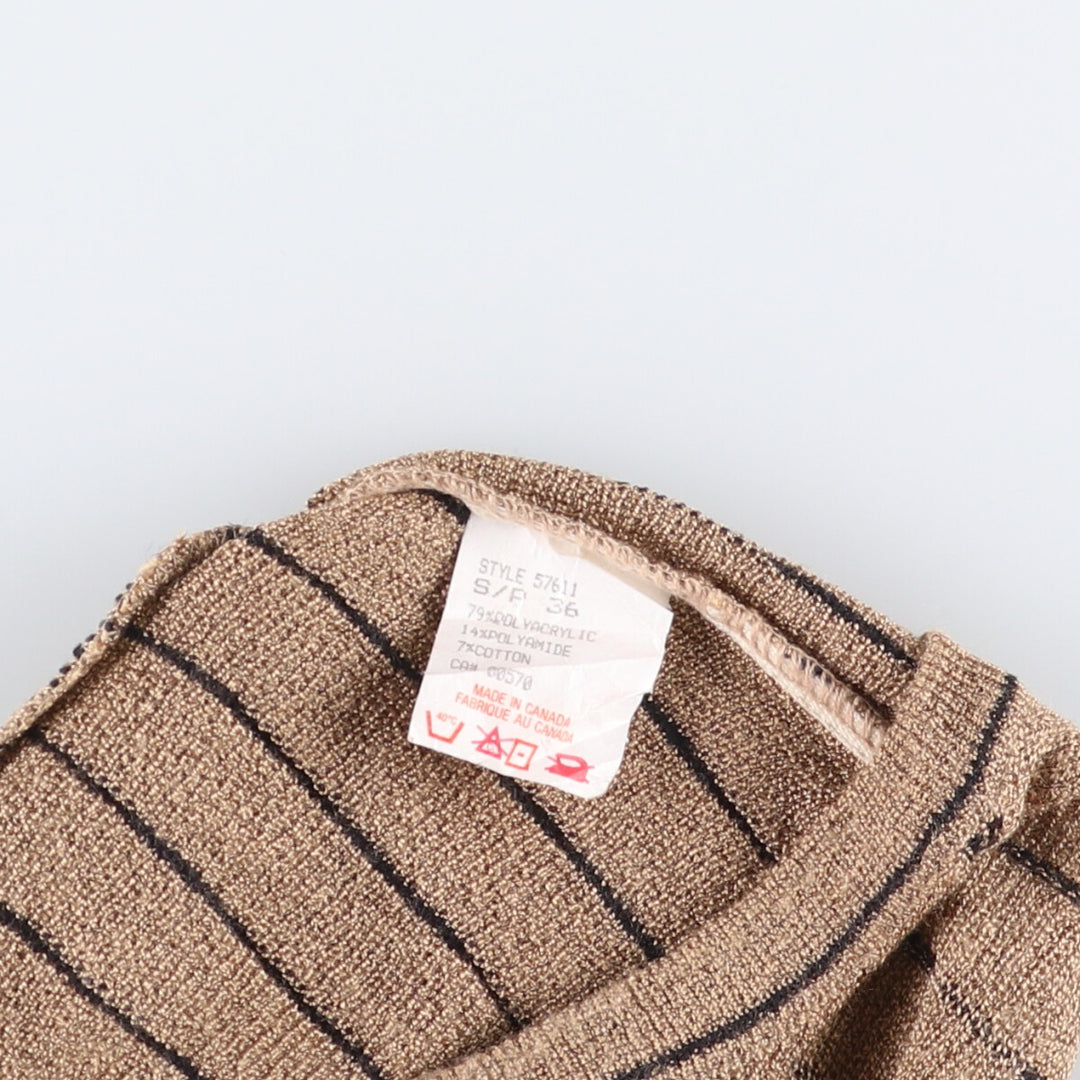 Pierre Cardin all-over print knit sweater, made in Canada, men's size S others Beige type Vintage Second Hand