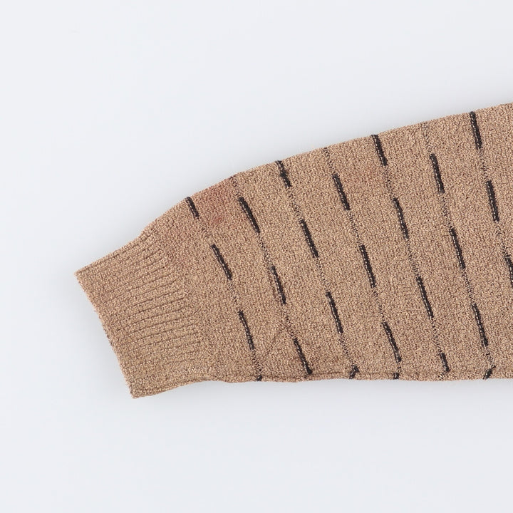 Pierre Cardin all-over print knit sweater, made in Canada, men's size S others Beige type Vintage Second Hand