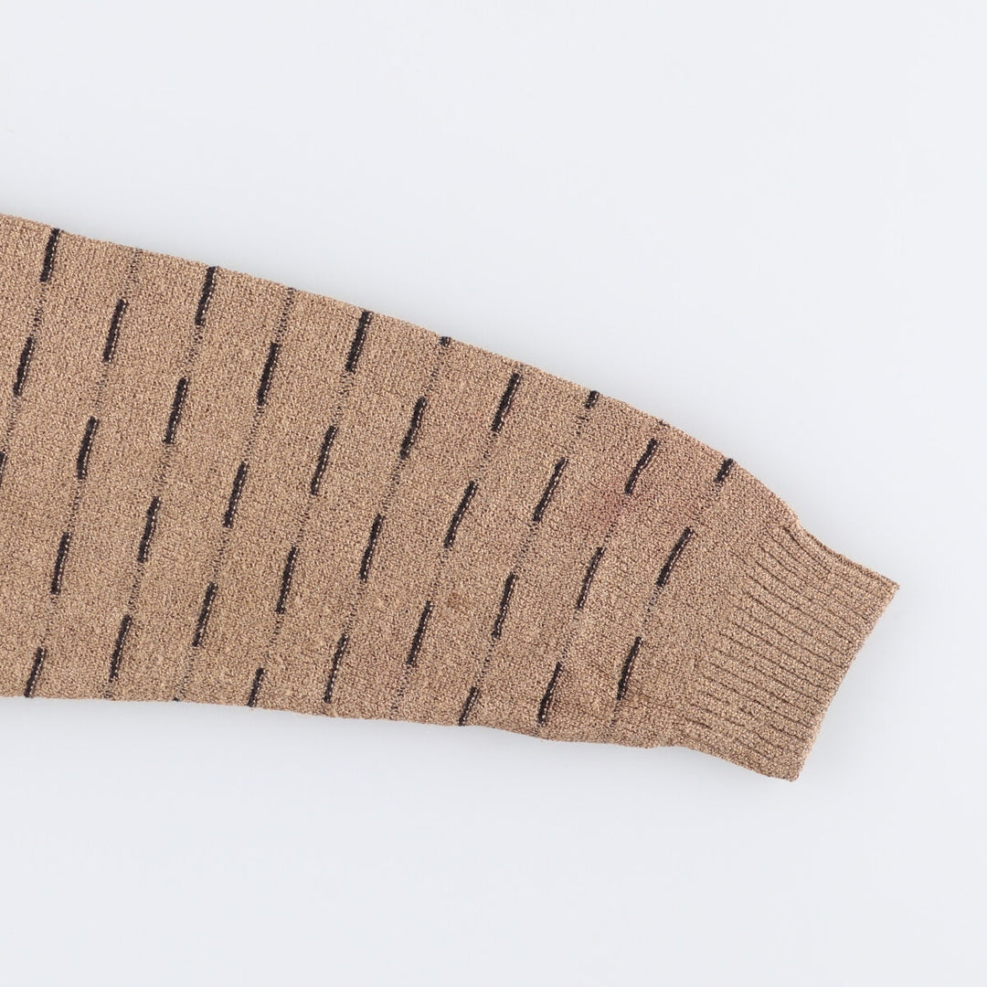 Pierre Cardin all-over print knit sweater, made in Canada, men's size S others Beige type Vintage Second Hand