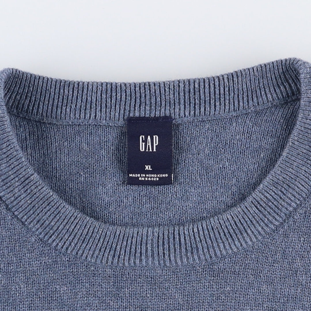 GAP Cotton Knit Sweater, Men's Size XL cotton Blue type light blue Vintage Second Hand