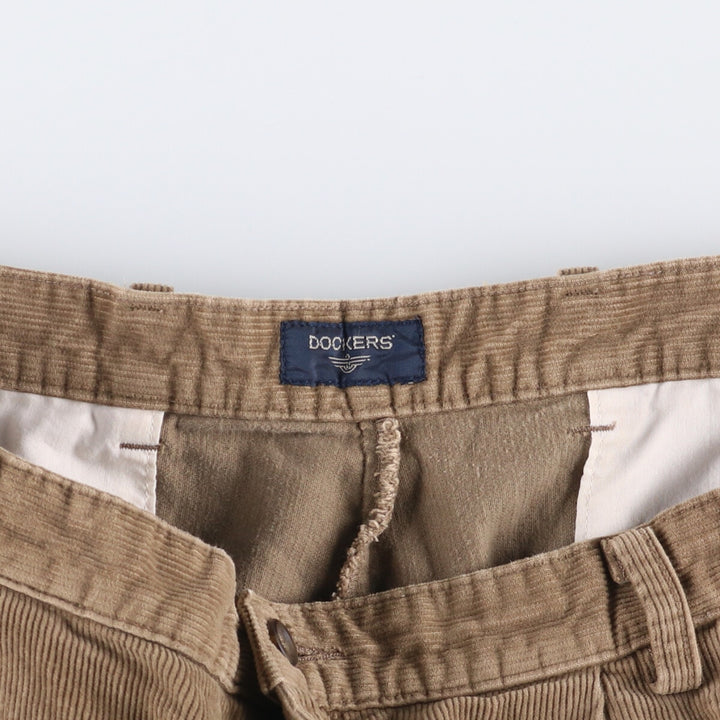2000'S Dockers Preated Relaxed Fit Two-Pleated Corduroy Pants, Men's, Size 34 cotton brown type Vintage Second Hand