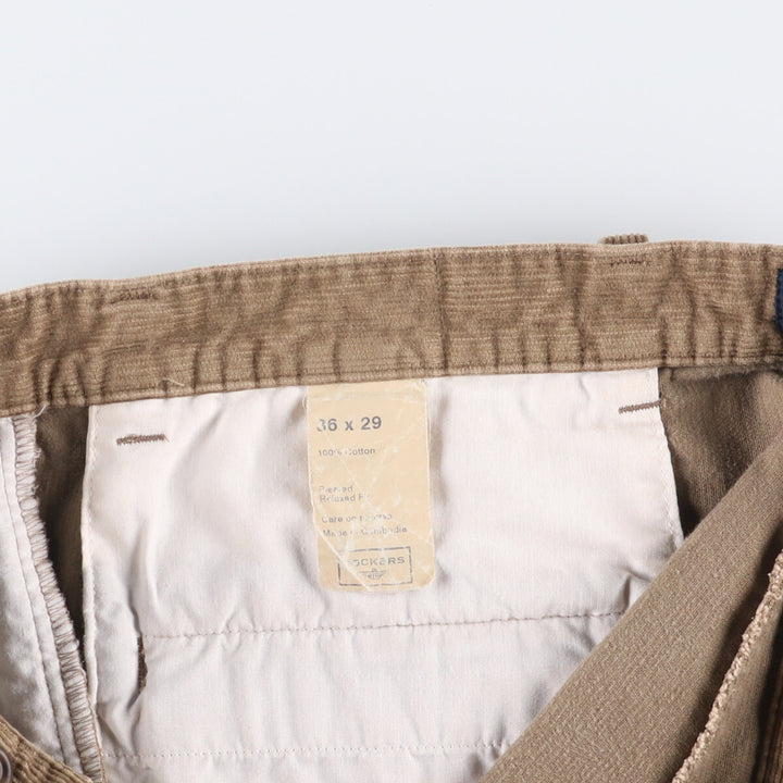 2000'S Dockers Preated Relaxed Fit Two-Pleated Corduroy Pants, Men's, Size 34 cotton brown type Vintage Second Hand