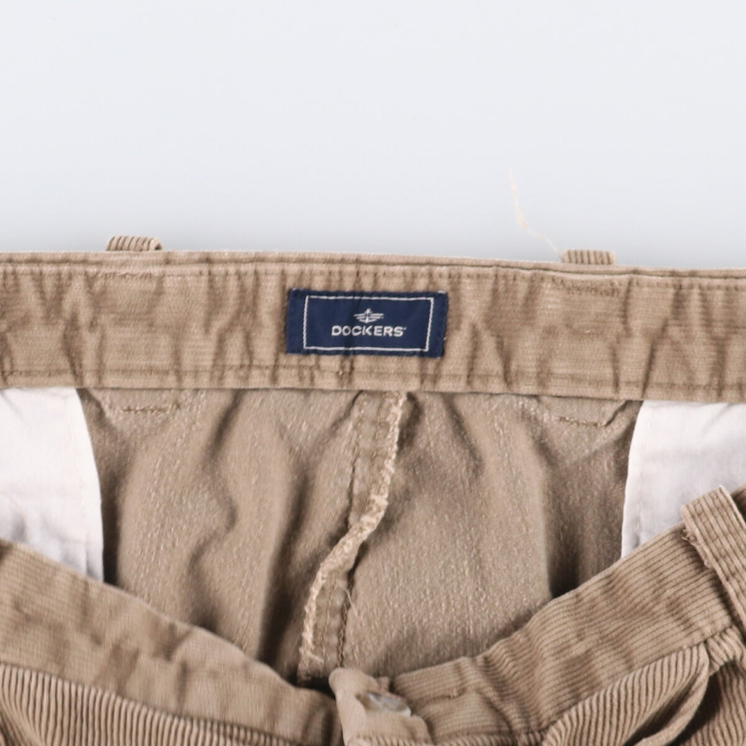 Dockers Preated Relaxed Fit Two-Pleated Corduroy Pants, Men's, Size 36 cotton Beige type Vintage Second Hand